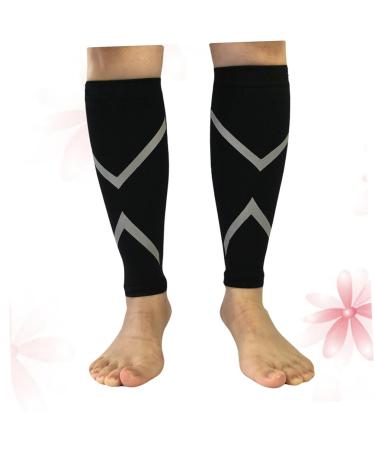 Mobestech 1 Pair Compression Socks Calf Compression Sleeve Football Calf Sleeve Night Run Large Black