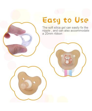 Vicloon Silicone Baby Dummy Pacifier Holder Clip Adapter - 12Pcs Transparent White - Buy Online on GoSupps.com
