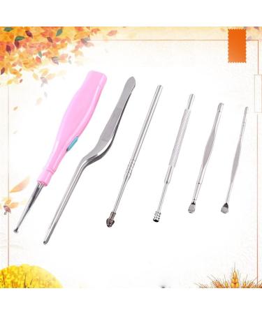 6pcs Glowing Earwax Removal Tool Set with Flashlight for Adults - Earpick Ear Cleaner Curette Kit - Buy Online on GoSupps.com