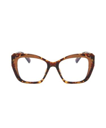 laureles Fashion Women Computer Reading Glasses Blue Light Blocking Cat Readers Floral Leopard Eyewear Frame Leopard 1.75 x
