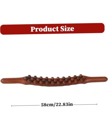 Premium Wood Therapy Massage Roller Stick - 31 Pearl Lymphatic Drainage Tool for Muscle Pain Relief & Body Shaping - Buy Online on GoSupps.com