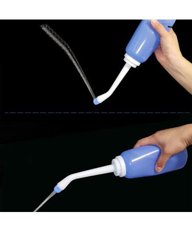 Sustainable travel-Bidet-Stoll cleaner handwiper after birth personal sprayer cleaning 2 nozzles bottle with storage bag for at home toilet outdoor hiking blue