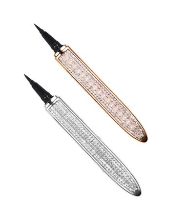 DOITOOL Liquid Eye Liner 2pcs Diamond Eyeliner Waterproof Liquid Eyeliner Cosmetic Accessories Self-adhesive Beauty Pen 1 count (Pack of 1) Assorted Color