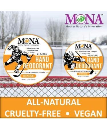 MONA BRANDS All Natural Hand Deodorant for Ace Hockey Players | Vegan, Non-GMO, Cruelty-Free | Orange Scent, 2.0 oz | Ideal for Athletes in Gloves - Buy Online on GoSupps.com