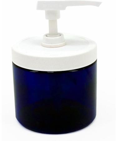16oz Clear Empty Massage Oil Lotion Cream Pump Jar - Lock Twist Top - Blue - Buy Internationally - Buy Online on GoSupps.com