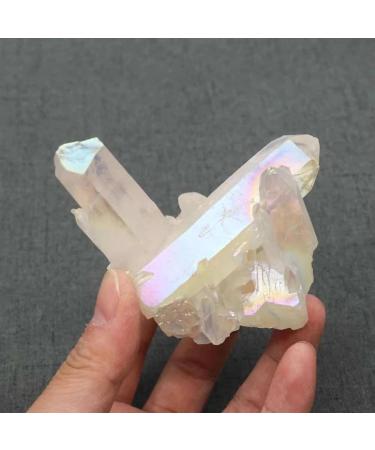 1pc 110g-150g Natural Crystal Stones Angel Aura Clear Quartz Cluster Suitable for Home Crystals Raw Stones and Minerals