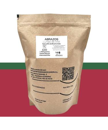 CAFE SIN INTERMEDIARIOS - Brazilian Coffee - Abrazos for Espresso Machine 1 Kg - Roasted weekly - Ground on dispatch - Medium flavor intensity - Ideal for Hazelnut Coffee or Cappuccino - Buy Online on GoSupps.com