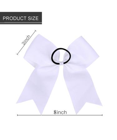 Handmade 8 Large White Cheer Bows - Set of 20 | Grosgrain Ribbon Hair Accessories for Teen Girls and Cheerleaders - Buy Online on GoSupps.com