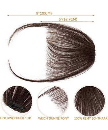 Sego Pony Hair Clip-On Fringe Extension - 100% Remy Human Hair Dark Brown #2 Smooth One Piece - Buy Online on GoSupps.com