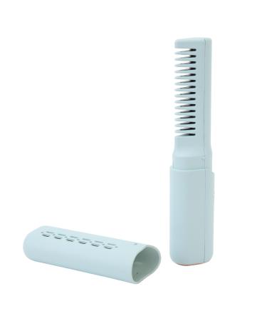 Rechargeable Mini Hair Straightener 3 Adjustable Temperature Portable Straightening Brush Constant Temperature Heating Type C Charging Anti Scald for Home (Blue)