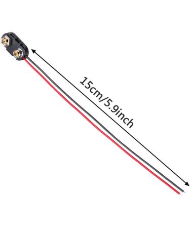 9V Battery Clip Connector - Tinned Wire Leads 15cm Black Red I Type - Pack of 5 for Easy International Shipping - Buy Online on GoSupps.com