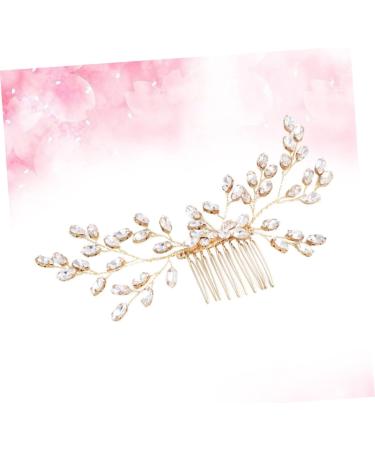 Ipetboom Wedding Headpiece Wedding Hair Comb Crystal Hair Accessories Pearl Hair Clip Gold Hair Comb Pearl Wedding Hair Accessories Pearl Hair Comb Tiara Wedding Dress Headband Bride - Buy Online on GoSupps.com