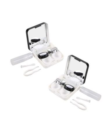 JECOMPRIS Doors Linsen holder 2 Cardboard holder for lentil container LINESENETUI sensitive lens container Contact lens container Colored contact lenses lens container black size 1