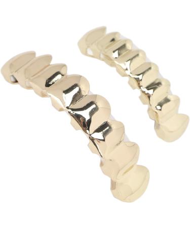 Halloween Teeth Hip Hop Teeth Brace Golden False Teeth Decoration Alloy Plated Glossy Unisex Halloween Dentures Cosplay Dress Up Horror Props Pretend Play Ornaments for Festival Party - Buy Online on GoSupps.com