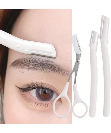 Buy 2/3PCs Women's Eyebrow Trimmer & Face Epilator - Stainless Steel Eyebrow Razor Beauty Tools (White) - Buy Online on GoSupps.com