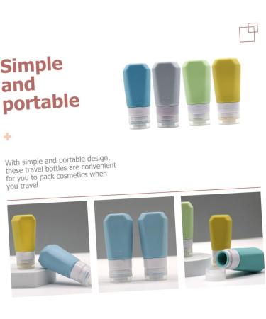 Beatifufu Travel Toiletries 1 Set Silica Gel Bottle Storage Cosmetic Bottle Travel Squeeze Bottle - Buy Online on GoSupps.com