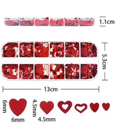 JMEOWIO Red Heart Nail Glitter - Valentine's Day Nail Art Accessories for Women & Girls | Shop Internationally! - Buy Online on GoSupps.com