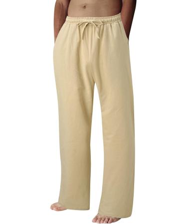 Men's Summer Casual Pants - Lace-Up Solid Color Cotton Khaki Pants for Youth & Men - Perfect for Warm Weather - Buy Online on GoSupps.com