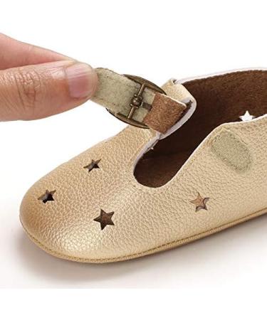 Baby Girls First Walking Mary Jane Shoes - Anti-Slip Princess Shoes 0-6 Months - Gold - Buy Online on GoSupps.com