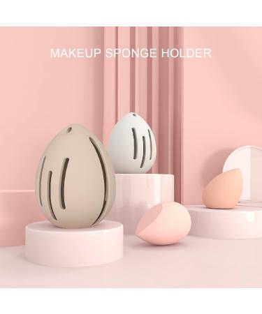 Silicone Makeup Sponge Holder for Travel - Shatterproof Beauty Blender Organizer in Khaki - Buy Online on GoSupps.com