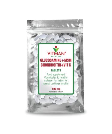 Glucosamine & Chondroitin MSM + Vitamin C - Glucosamine Sulphate Chondroitin Sulphate - 120 Joint High Strength Anti inflammatory Tablets - Strong Bone Care Pills Glucosamine Chondroitin MSM Complex