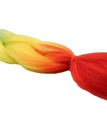 24 Jumbo Braids Extensions - Kanecalon Synthetic Crochet Hair - Afro Box Braiding in Purple Blue Yellow & Orange - 60cm - 1 Bundle - Buy Online on GoSupps.com