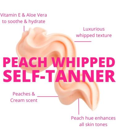 Skinny Tan Peach Whipped Fake Tan - Streak Free Gradual Fake Tan Mousse for Natural Glow with Vitamin E Peaches & Cream Aroma Vegan & Cruelty Free Skincare - 150ml - Buy Online on GoSupps.com