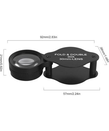 30X Metal Pocket 30mm Metal Magnifying Glass Lens | Handheld Pocket Magnifying Glass Lens for Gems Diamonds Plants Collection Huajuan - Buy Online on GoSupps.com