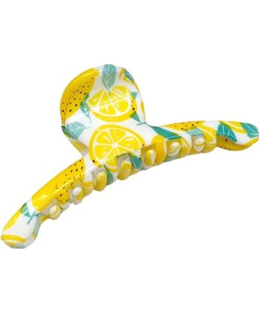 New 2025 New Lovely Yellow Lemon Big Geometry For Women Korean Fruit Ponytail Barrette Hairpin Hair Claw Summer Accessories Jewelry Fashion Accessories Creative Gift - Buy Online on GoSupps.com