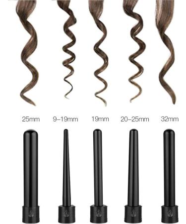 CkeyiN Tourmaline 5 in 1 Curling Iron Ceramic Curling Iron Hair Curler with Anti-scald Glove Temperature: 15 - Buy Online on GoSupps.com