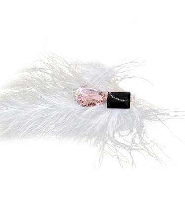 xbiez Girls Hair Clip Sparkly Hairpin Y2K Bunches Headdress Hair Accessories Feather Large Crystal Duckbill Clip Hairpin 3