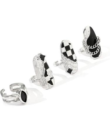 HEYXI Adjustable Nail Rings Alloy Nail Art Finger Rings Women Girl Gifts Jewelry Nail Rings Fingertip Rings Set Alloy Material - Buy Online on GoSupps.com