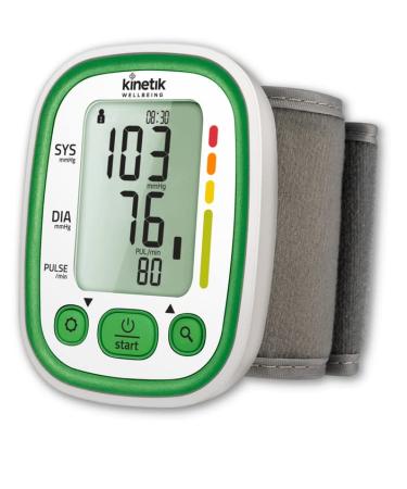 Kinetik Wellbeing Advanced Wrist Blood Pressure Monitor - Used by The NHS BIHS and ESH Validated Universal Wrist Cuff (13.5-21.5cm) in Association with St John Ambulance Single