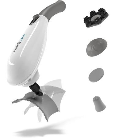 PUREWAVE CM-05 Percussion Massager with 5 Attachments - White - Buy Online on GoSupps.com