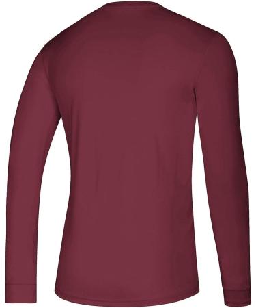 adidas Climalite Creator Long Sleeve T-Shirt (EK012) - Large Collegiate Burgundy/White - Buy Online on GoSupps.com