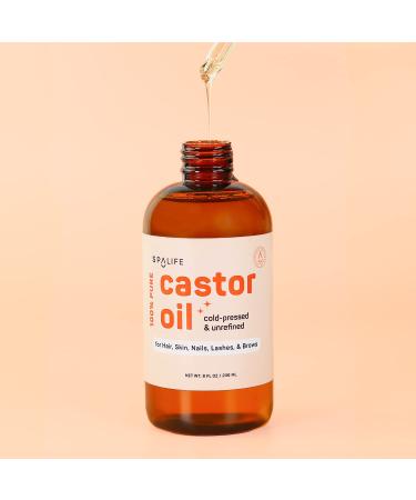 Buy SpaLife 100% Pure Multi-Use Castor Oil for Hair Skin Nails Lashes & Brows - 8 FL OZ | Best International Shipping - Buy Online on GoSupps.com