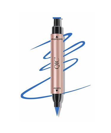 Go Ho Liquid Blue Eyeliner Stamp Wingliner  Blue Winged Eyeliner Stamps for Cat Eyes Long lasting Super Slim Precise Felt Tip Liquid Eye Liner Tattoo Tools 1 PC Blue Wingliner Stamp