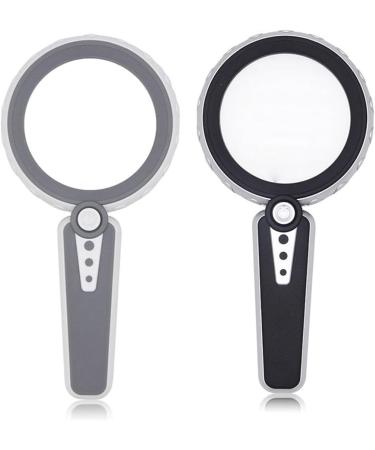 30X HD Reading Magnifying Glasses 3 Lighting Modes 12 LED Handheld Magnifying Glass High Power Lighted Magnifier for Repair Coin (Silver Black) - Buy Online on GoSupps.com