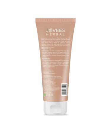 Jo Vees Herbal Apricot & Almond Face Scrub | Cream-Based Exfoliator with Apricot Granules & Almond Oil | Helps Smooth & Brighten Skin | For Normal to Dry Skin | 100g - Buy Online on GoSupps.com
