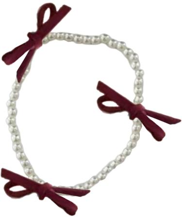 Buy VSilay Colorful Bow Pendant Beads Bracelet | Adjustable Imitation Pearls Hand Chain Jewelry for Women & Girls - Shop Internationally! - Buy Online on GoSupps.com