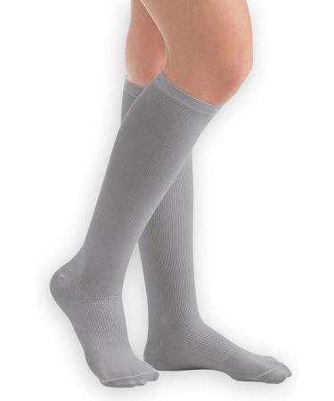 Collections Etc Men's Compression Trouser Socks Pair Firm 20-30 mmHg Grey Medium | Made in USA - Buy Online on GoSupps.com