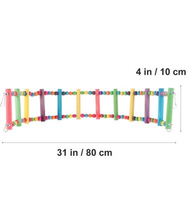 UEETEK Colorful Ladder Bird Toy 12-Step Flexible Ladders Wooden Rainbow Bridge Swings for Parrots Pet Trainning (Random Color) - Buy Online on GoSupps.com
