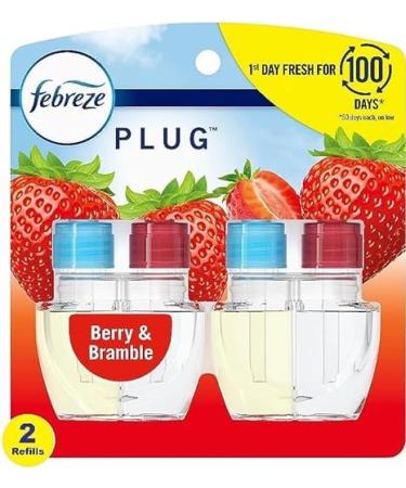 Febreze Plug with Fade Defy Technology Air Freshener (2) of 0.87 fl oz Refills (Berry & Bramble)