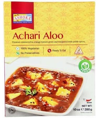 Ashoka Achari Aloo - 280g (Pack of 10) - Authentic Indian Spiced Potatoes with Pickling Spices | Ready-to-Eat | No Preservatives | Family Pack - Buy Online on GoSupps.com