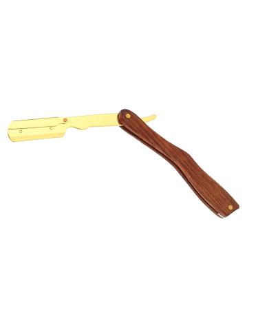 Premium Manual Razor for Professional Hairdressers - Vintage Straight Edge Razor with Durable Anti-Slip Wood | S80-7 Gold Knife Holder - Buy Online on GoSupps.com