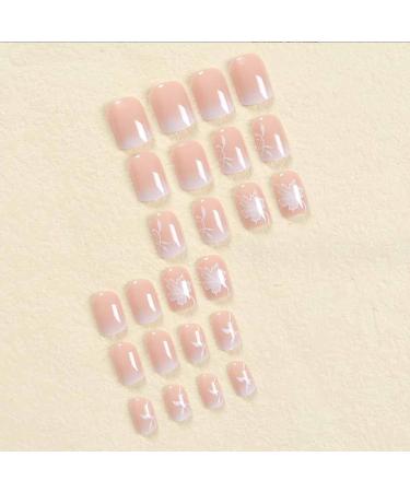 Foccna Gradient Nude Press on Nails - 24pcs Medium Short Square Acrylic False Nails for Women & Girls - Perfect for Every Occasion - Buy Online on GoSupps.com