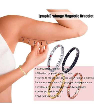 4 Pack Adjustable Magnetic Lymph Detox Bracelet for Women Men - Arthritis Pain Relief & Lymph Drainage Therapy - Buy Online on GoSupps.com