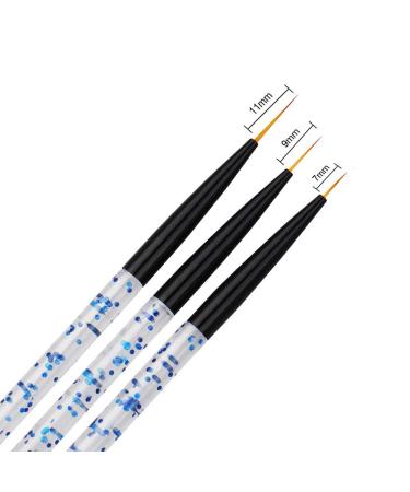 Mwoot 12-Piece Nail Brush Set | Professional UV Gel & Acrylic Nail Art Liner Tools for Detailed Design | 7/9/11 mm Brushes - Buy Online on GoSupps.com