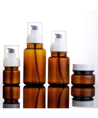 Minkissy 5-Piece Refillable Amber Pump Bottle Set | Perfect for Cream Essential Oils & Soap | Small Travel Containers for Lottery & More - Buy Online on GoSupps.com