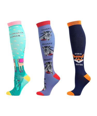 3 Pairs Combination XXL Size Compression Socks Varicose Vein Suitable for Diabetic Cycling Sports Men's Socks Women (Color : ZH420 Size : XXL EUR 43-47) XXL EUR 43-47 Zh420